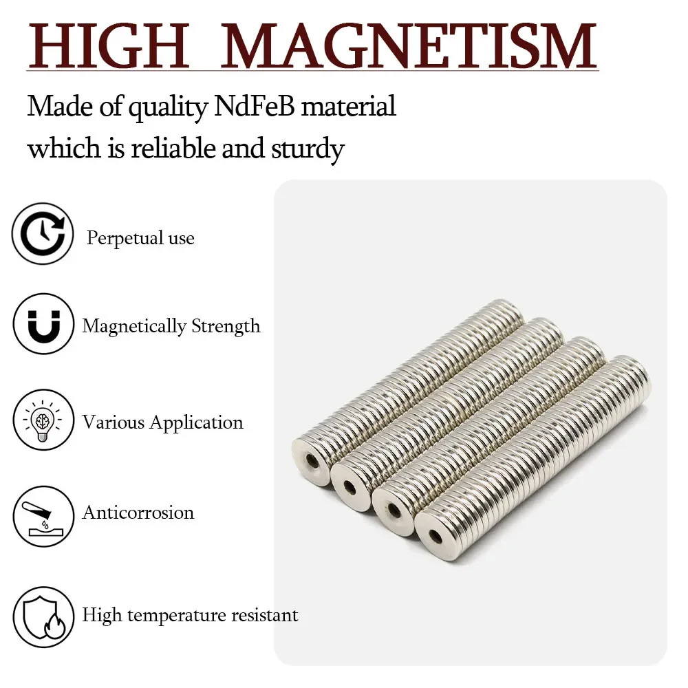 20x3-5mm Super Strong Round Neodymium Magnet Powerful with holes Magnets N35 small Permanent Magnetic NdfeB Refrigerator Magnet