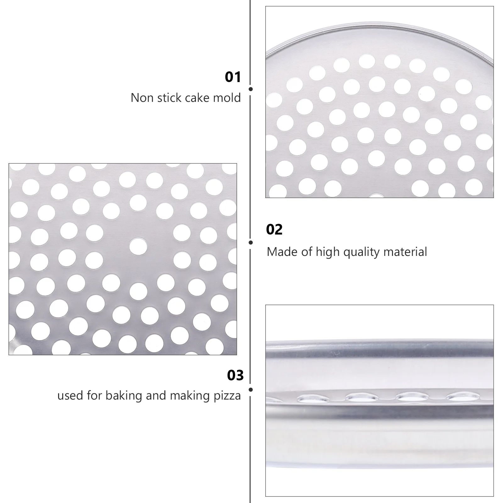 

1 шт. противень для выпечки пиццы, круглая антипригарная пластина из сплава, термостойкий дизайн с отверстиями, легко извлекаемый инструмент для выпечки, противень для выпечки