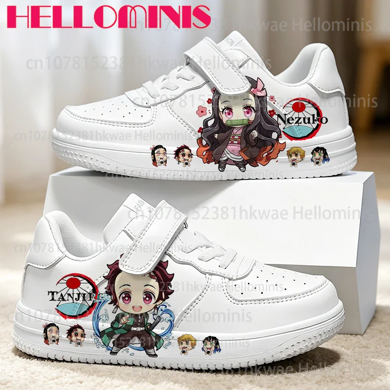 

Kamado Tanjiro Nezuko Anime Pattern Shoes Boys Girls Fashion Lightweight Breathable Low Top Lace Up Casual Flat Sneakers Gift