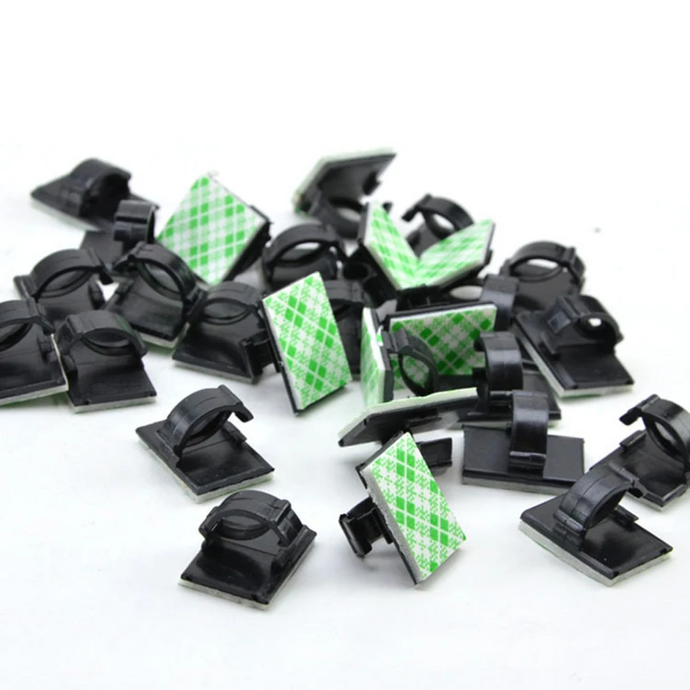 

50 Pcs Double-sided Tape Wiring Card Cable Holders for Cords Wire Self Adhesive Clips Electric Clamp Organizer Sticky
