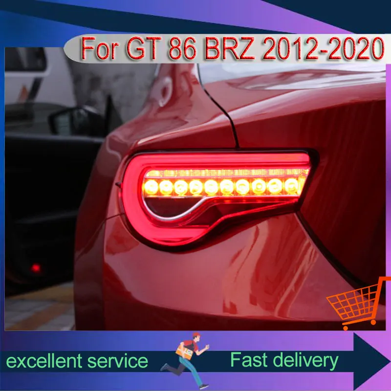 Car LED Taillights For Toyota GT 86 BRZ 2012-2020 Refit Upgrade Rear Lamp Red With Dynamic Turn Signal Light Automobile Assembly