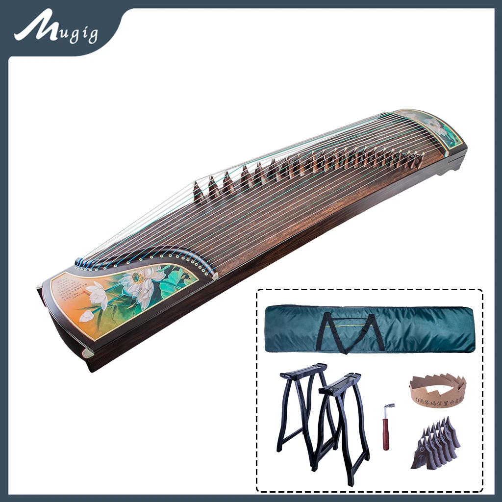 Mugig Chinese Zither 21 String Sandalwood Guzheng Instrument Gu Zheng Zither Musical Instrument Handmade Harp Koto