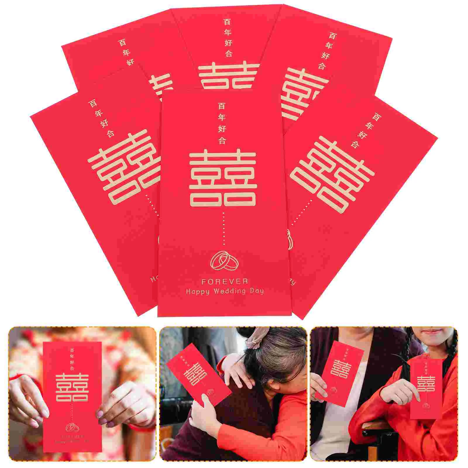 

Chinese Wedding Envelope Red Bag Envelopes Money Gift Pockets Paper Traditional