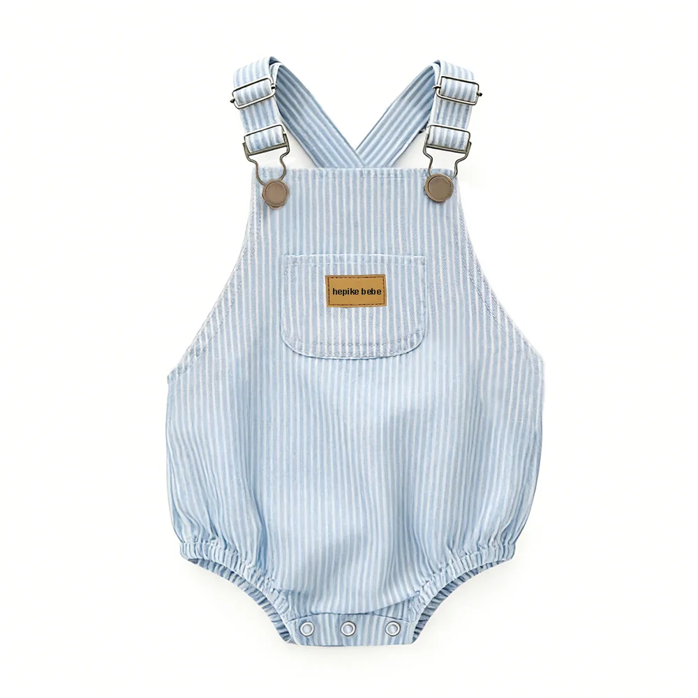 Summer Infant Overalls with Adjustable Straps Cute Stripe Baby Bodysuit High Quality Newborn Clothing