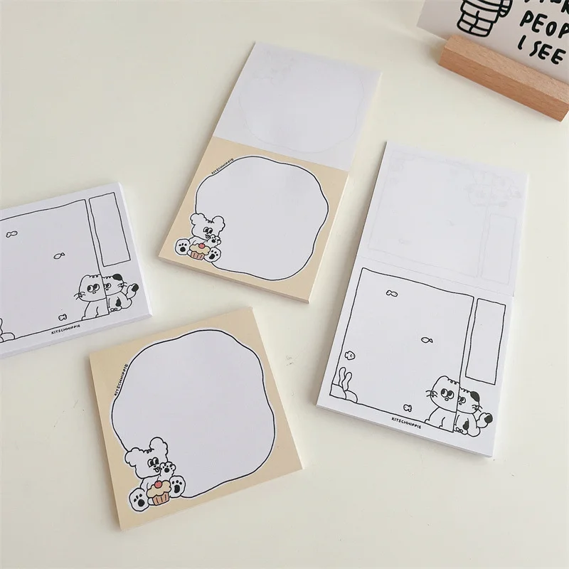 Ins Cartoon Cute Cat Bear Memo Pad Dialog Box Kawaii Mini Notepad Office Message Paper Stationery School supplies 50 Sheets