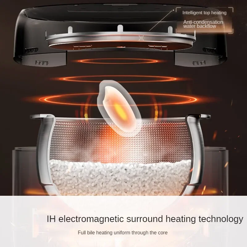 Urządzenie do gotowania ryżu 2L z elektromagnetycznym ogrzewaniem górnym i dolnym IH Garnek ze stali 316L z powłoką nieprzywierającą 20N7 220V
