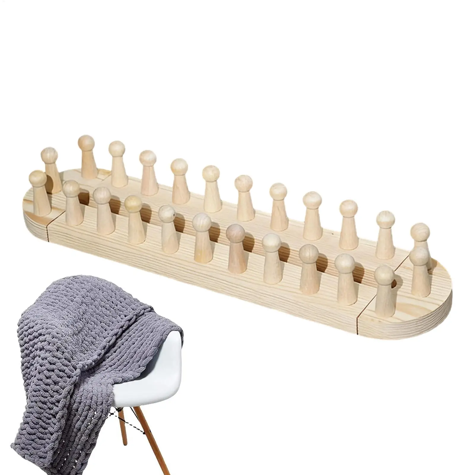

Портативный регулируемый деревянный ткацкий станок для пледов без игл, полный набор для рукоделия и DIY, для ручного вязания толстой пряжи