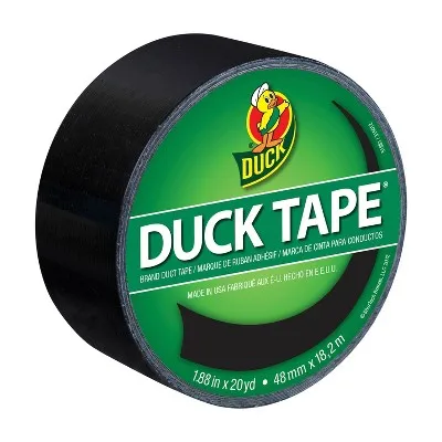 Duck 1.88& # 34; X 20Yd Duct Industrial Tape Black: Heavy Duty Adhesive, General Use, 60ft Length