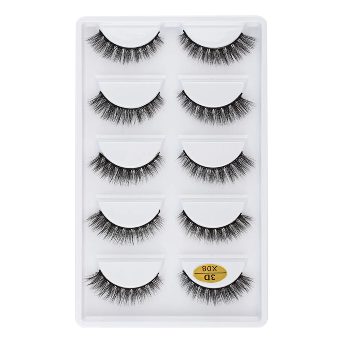 3DX-08 5 Paar natürliche weiche 3D falsche Wimpern handgemachte gefälschte Wimpern Faux Cils Make-up