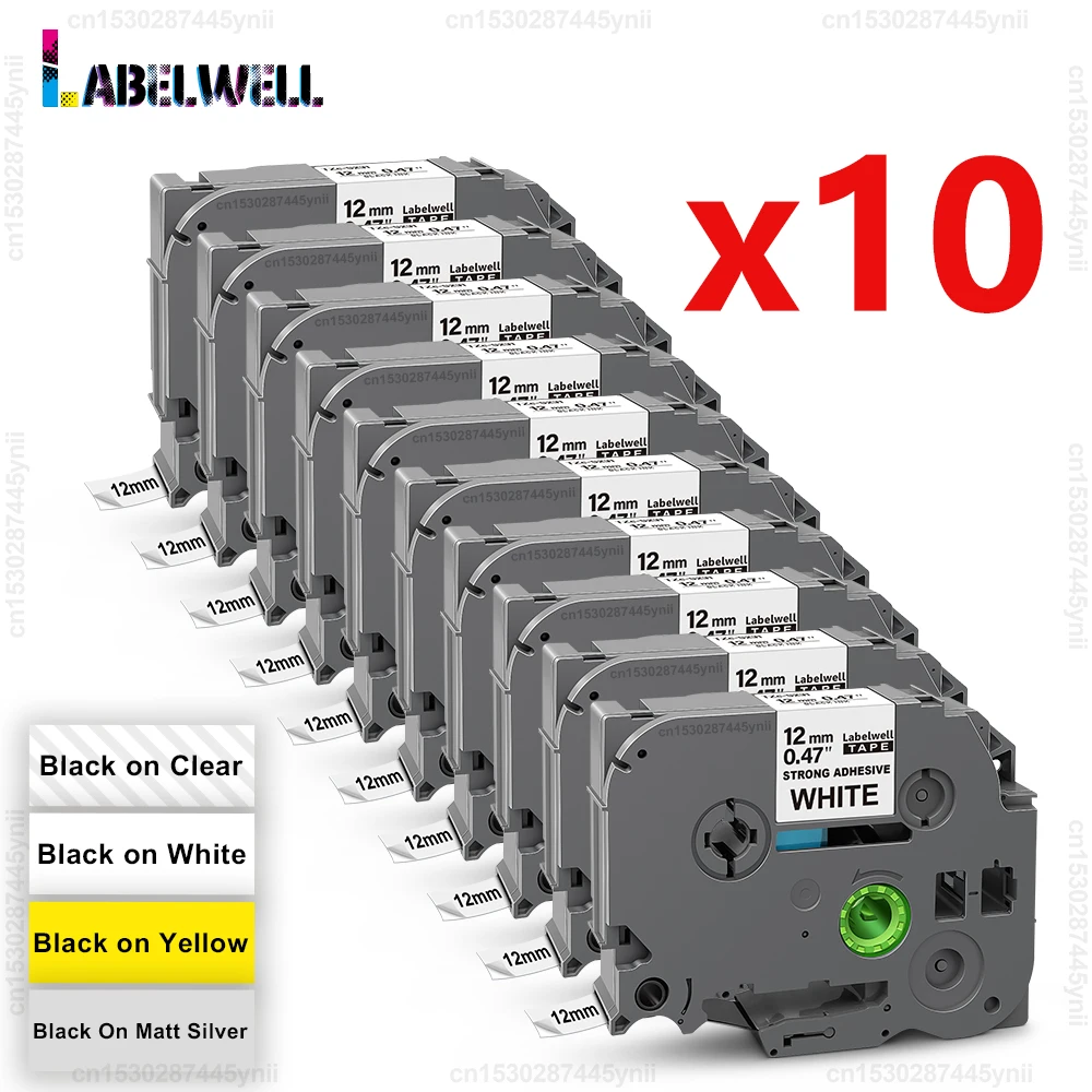 

5/10PK TzeS231 12 мм прочные клейкие ленты, совместимые с Brother tze S231 S131 S631 SM931 для Brother P-Touch PTH110 Label Maker