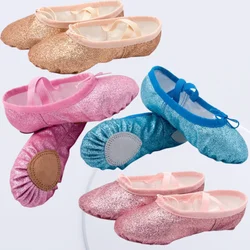 Ballet Dance Shoes Yoga Gym Flat Slippers Glitter Pink Blue Rose Red Colors Ballet Dance Shoes for Girls Children Women Teacher