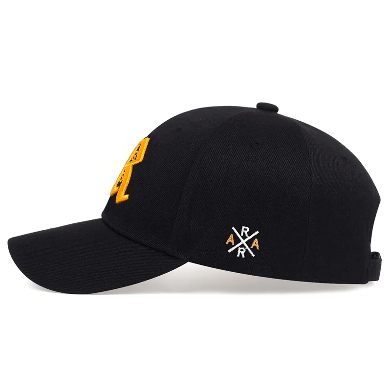 Unisex R litera Side AR haft Snapback czapki baseballowe wiosna i jesień na zewnątrz regulowany czapki na co dzień kapelusz przeciwsłoneczny