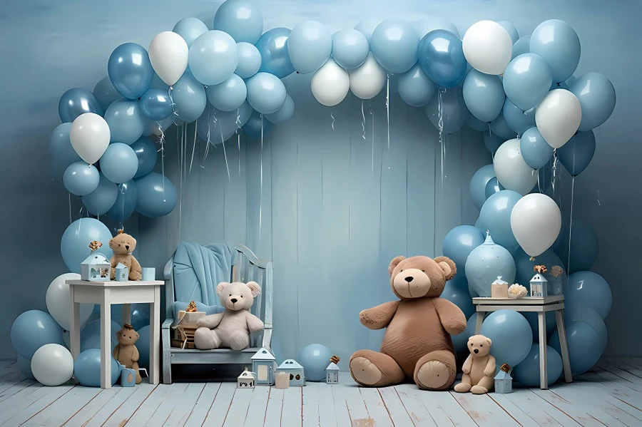 Balloons Baby Shower Backdrops For Newborn Boy Girl 1st Birthday Party Cake Table Decor Background Kids Photo Photographic Prop