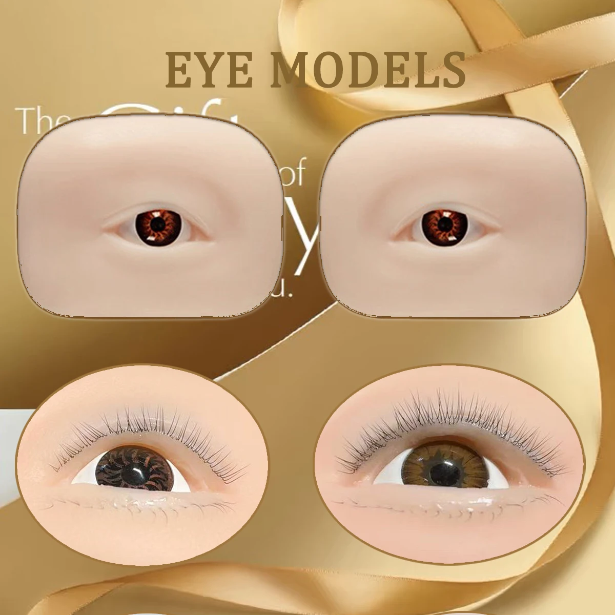 Cabeza de maniquí de entrenamiento para injerto de pestañas postizas, ojos de maniquí para práctica de pestañas, cabeza de muñeca plana, herramienta de productos de maquillaje coreanos