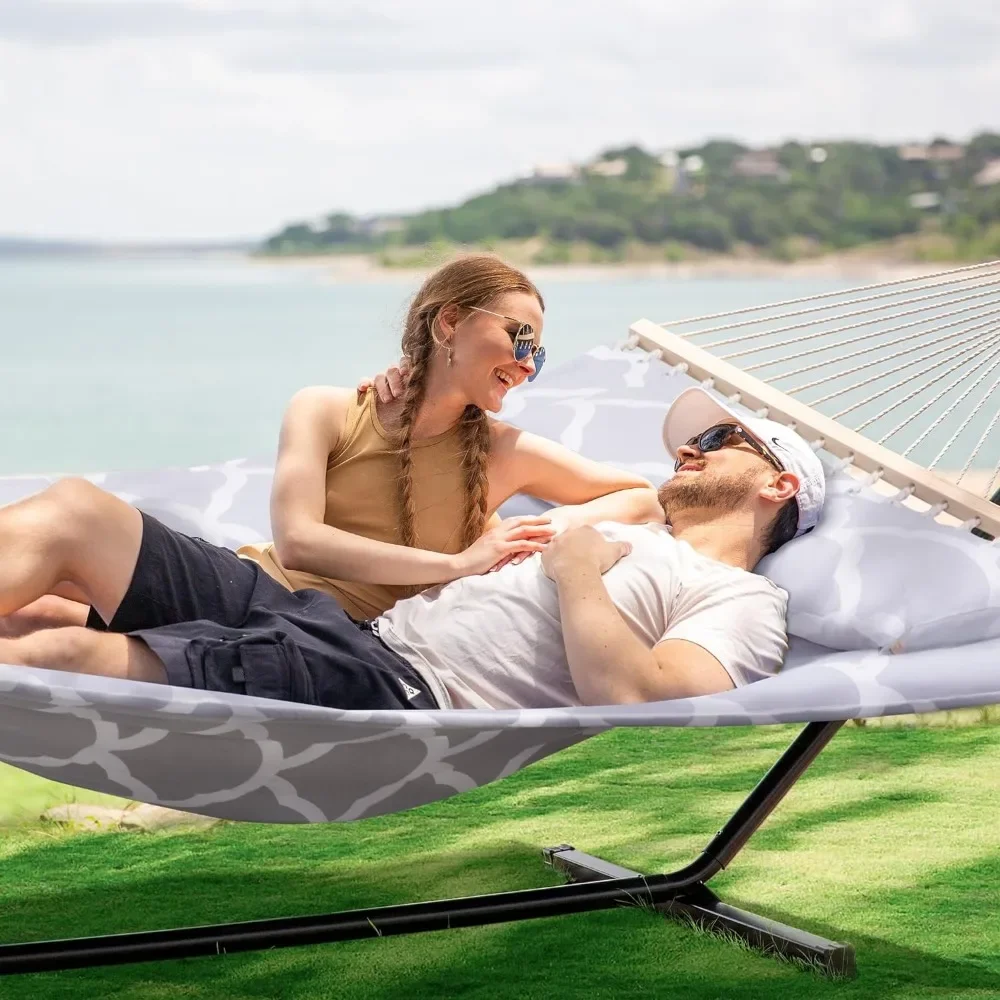 2 Person Strong Hammock for Two People Outdoor Garden Hammocks Camping Cradle Multi-person Hammock- Patented 3 Point Design Camp