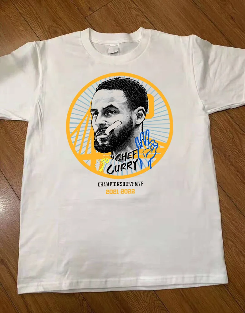 Summer Foreign Trade Export American Basketball FMVP Stephen Curry Heavy Loose 230g Small Neckline Pure Cotton Short Sleeve