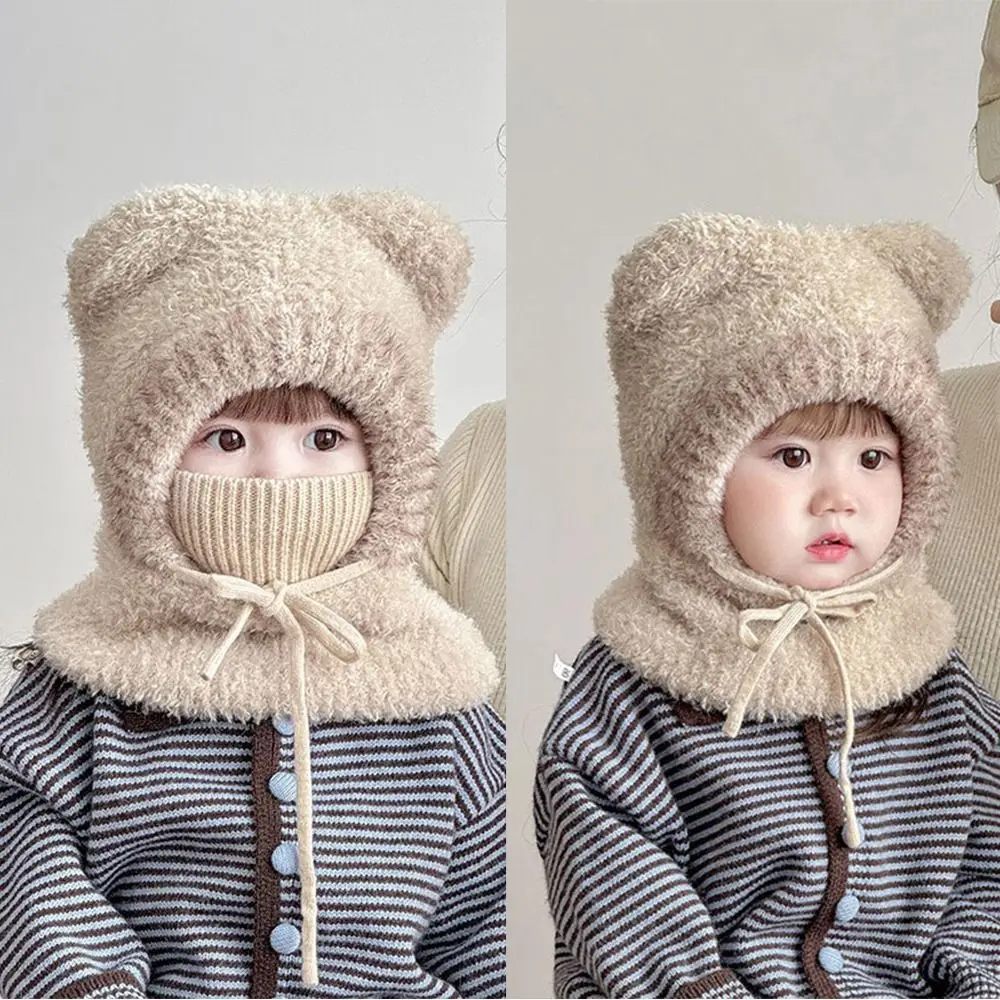 

Модный зимний теплый вязаный пуловер, ветрозащитные шапочки, шапки для защиты ушей, толстая детская шапка-балаклава