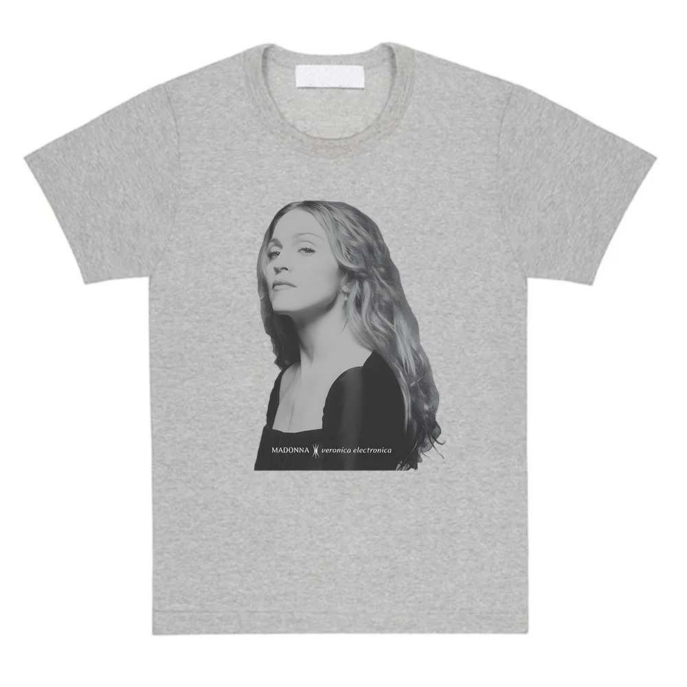 Madonna Veronica Electronica T-shirt Summer Short Sleeve Women Tshirts Singer Graphic Printing T Shirt O-neck Cotton Female Tees