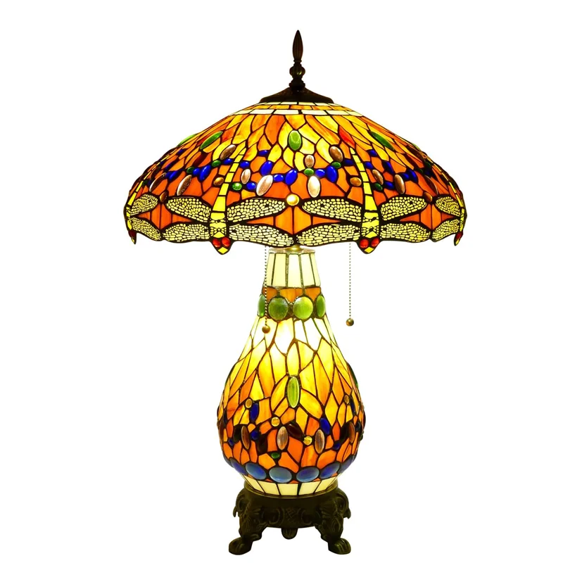 

Handmade stained glass lamp mother-daughter style desk reading lamp decoration