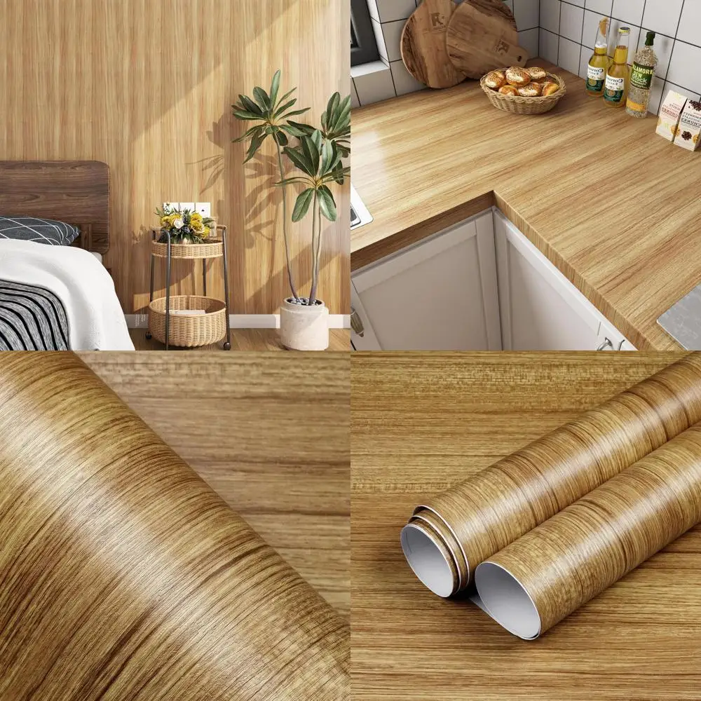 

Сверхширокая самоклеящаяся пленка под коричневое дерево — 160x36 дюймов, водонепроницаемый винил для столешниц в кухне и ванной