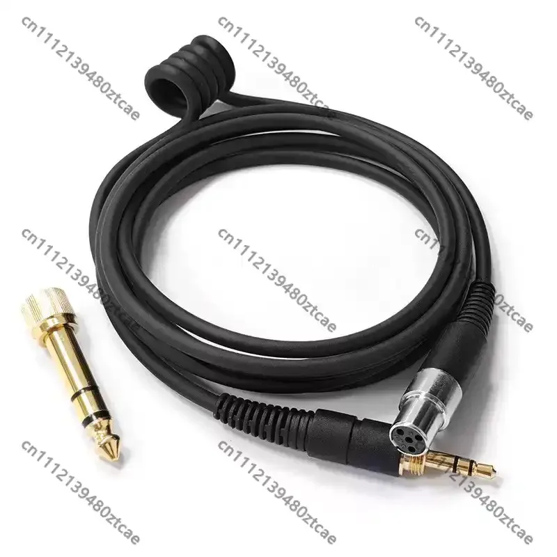 Coiled Spring Style Headphone Cable With Large Audio Plug, Stretchable Earphone Replacement Wire For Amplifier Headset
