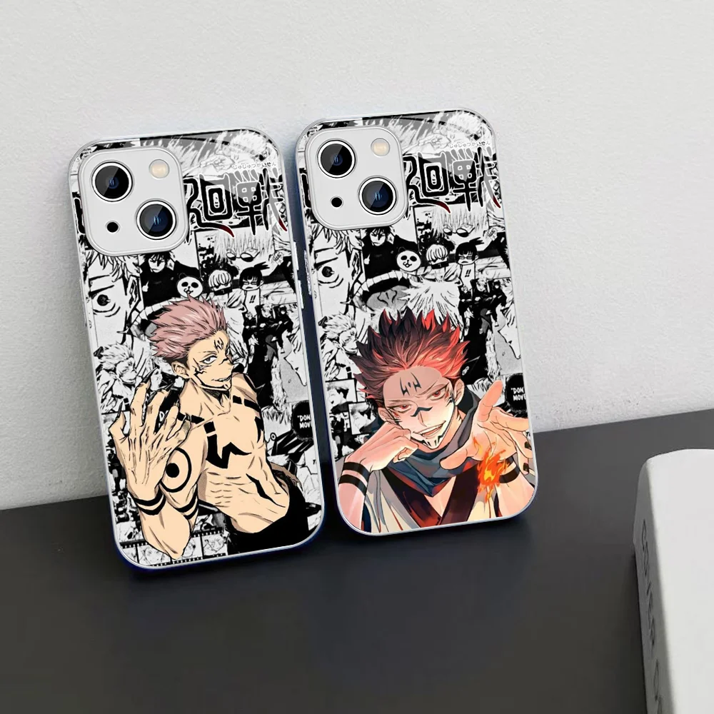 Jujutsu Kaisen Yuji Sukuna Phone Case Tempered Glass For iphone 14 13 12 11 Pro Mini XS MAX 14Plus X XS XR Cover