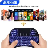 New Backlit I8 Mini  2.4G Keyboard Remote Control English Russian Air Mouse Wireless Keyboard for Laptop TV BOX Touchpad