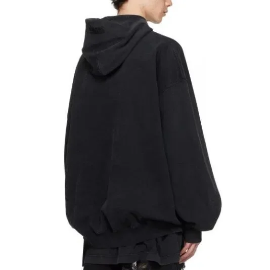 VTM wash do old letters retro high street stereo hoodie men and women couples loose OS hoodie trend