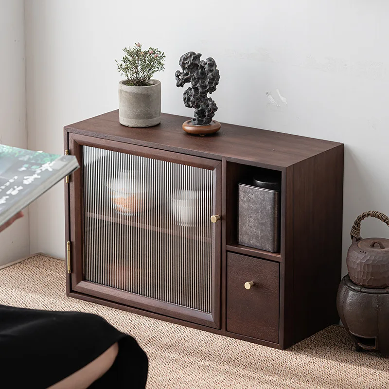 

Wholesale walnut tea cabinet new Chinese style tea side stand living room home coffee table desktop small