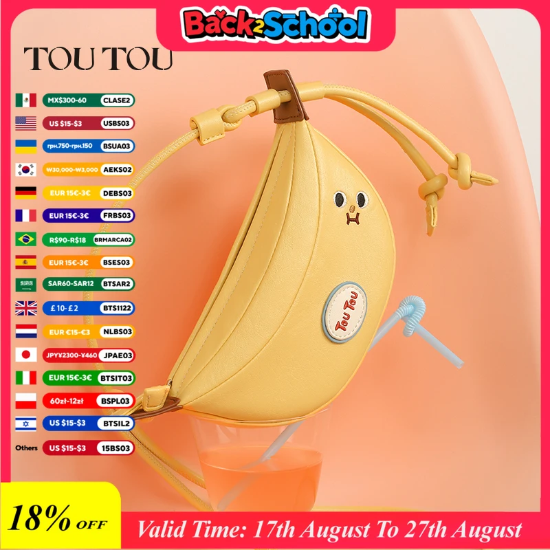 

TOUTOU Mini Women Bag Banana Dumpling Parent-child Friend Female Bag Cute Girls Crossbody One Shoulder Underarm Cow Horn Bag