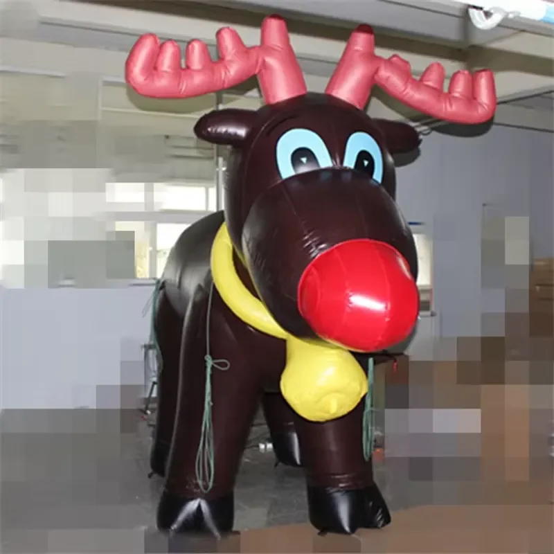 Inflatable Santa Claus and Rudolph the Red-Nosed Reindeer Decor for Outdoor Holiday Display 6m Tall for All Christmas Events