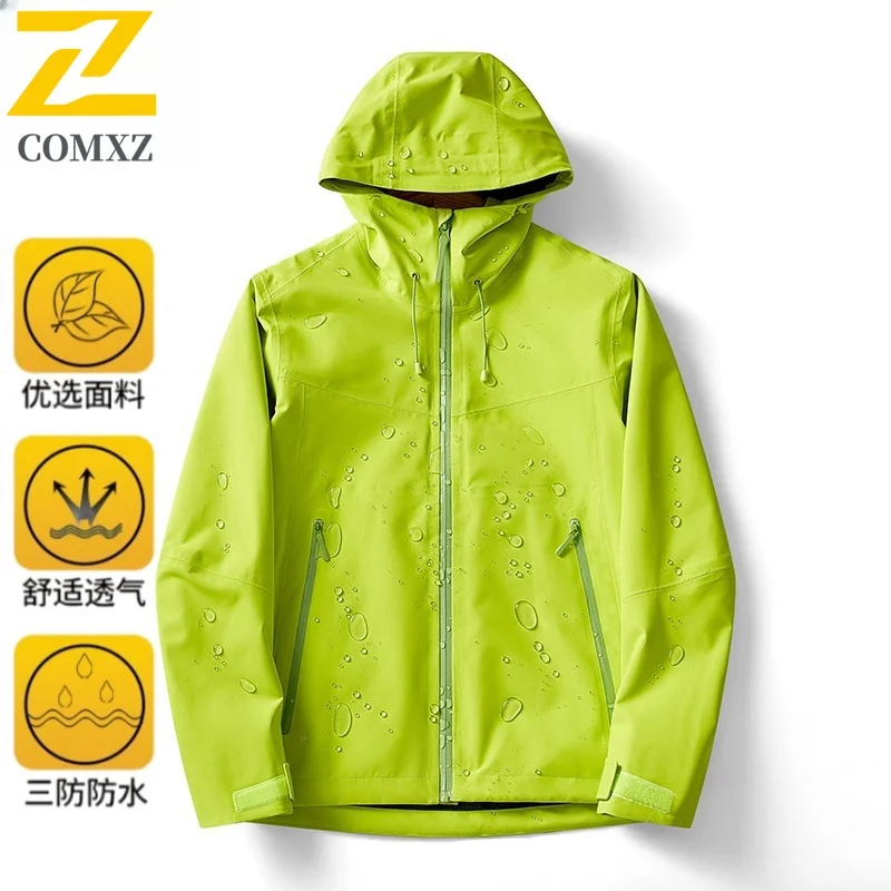 2025 Jacket Men's Autumn Brand Classic Soft Shell Functional Waterproof Windbreaker Outdoor Camping Riding Rainproof Hooded Coat