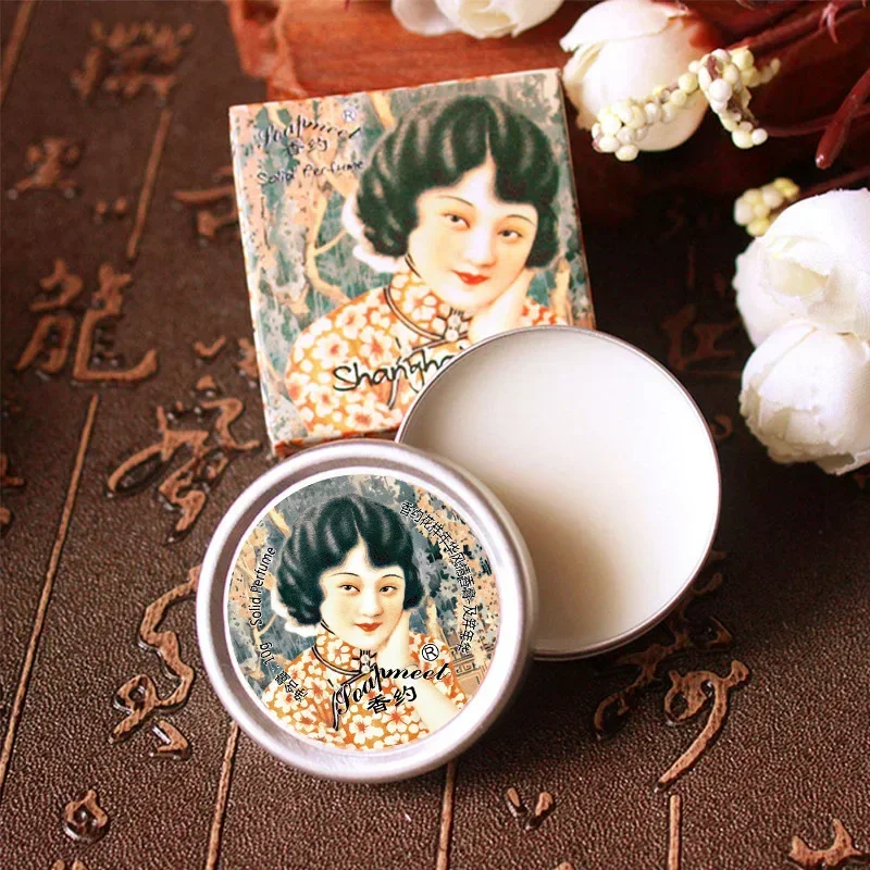 Oriental Style 10G Old Shanghai Solid Perfume Ointment Lady Woman Light Fragment Fresh Solid Perfume Long-Lasting Light Perfume