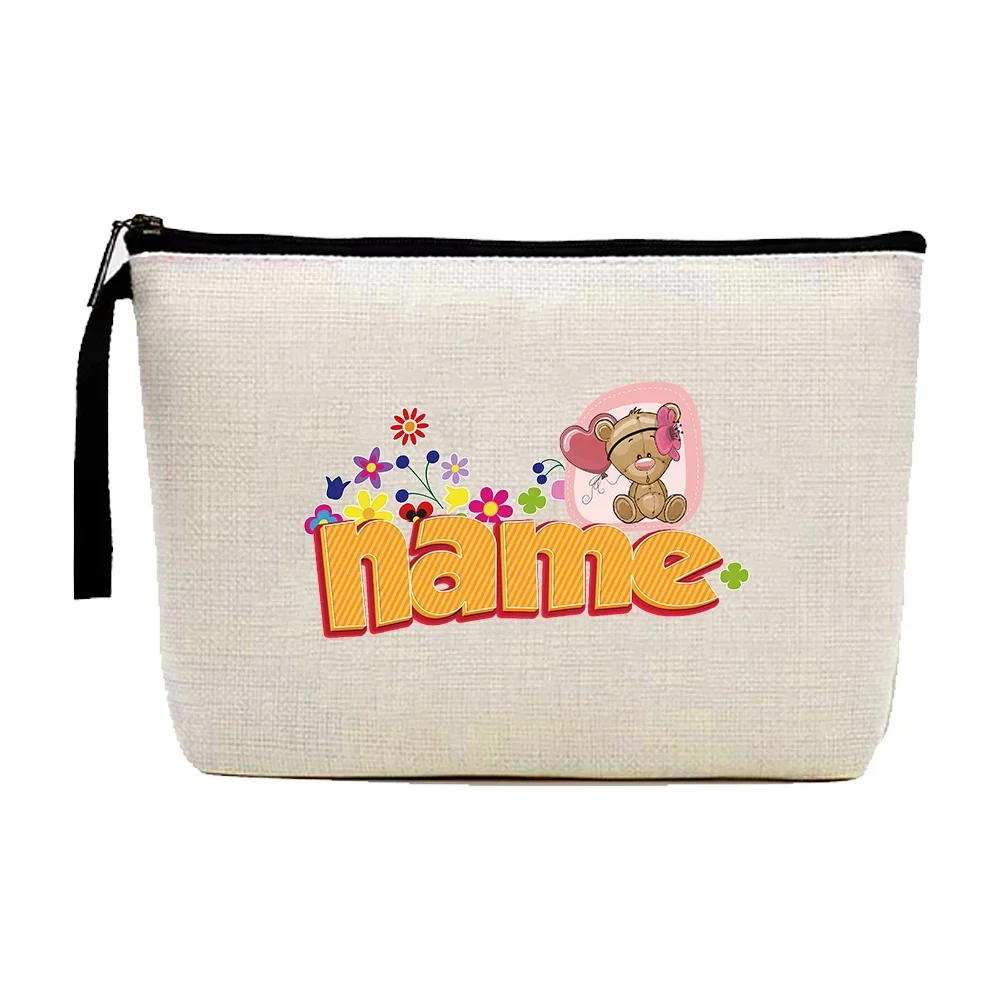Personalized Customization Name New Makeup Bag Portable Makeup Bag Convenient Travel Makeup Bag Women's Canvas Handbag