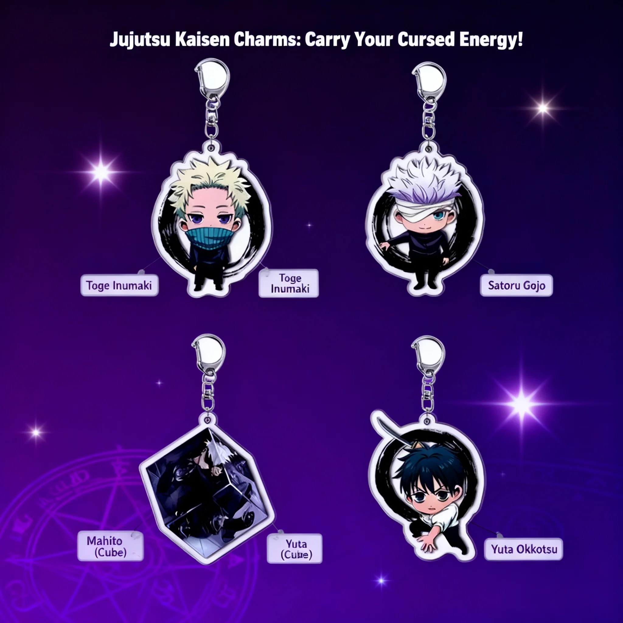 

Chainsaw Man Acrylic Keychain Anime Cute Pendant Jujutsu Kaisen Itadori Yuji Fushiguro Megumi Cosplay Accessories Gift for Fans