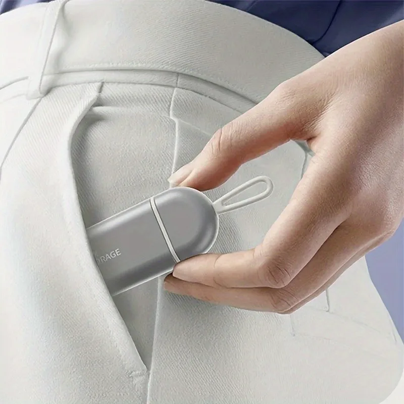 10/5/1 قطعة منظم حبوب الدواء المدمج المكون من 3 أقسام: صندوق دواء جاهز للسفر مع حلقة حمل، مناسب للحمل الخارجي