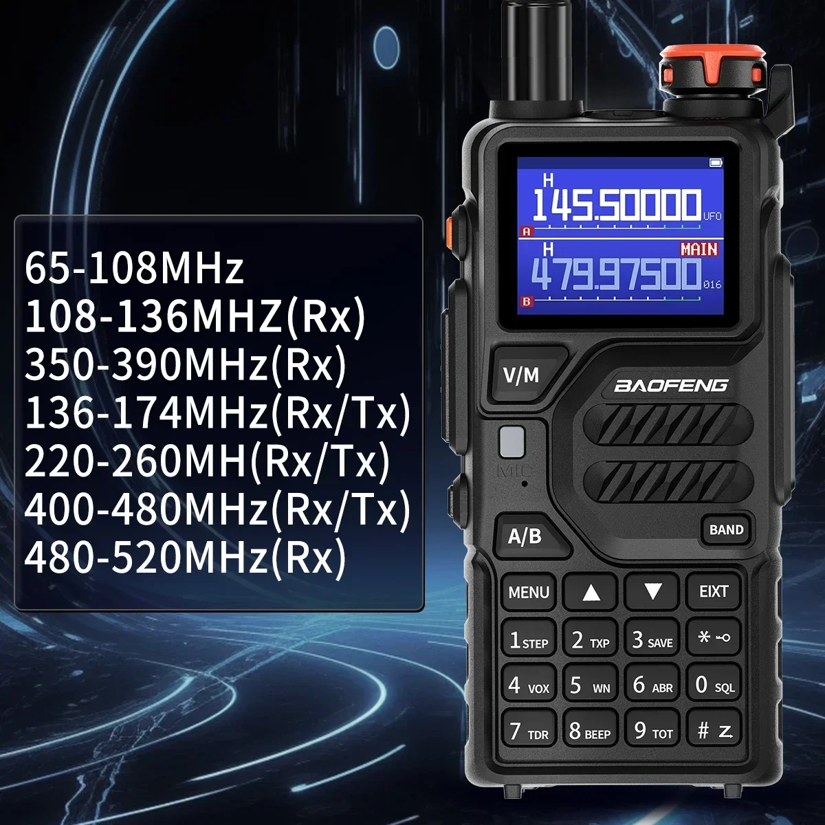 2x рация Baofeng UV-K5 PLUS, многодиапазонная беспроводная частота копирования, 999 каналов, NOAA FM Type-C, двусторонняя радиолюбитель дальнего действия