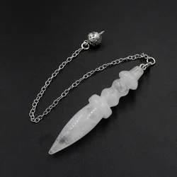 Natural Stone Pendant Egyptian Crystal Pendulum for Divination Dowsing Reiki Pink Clear Quartz Amethysts Black Onyx Pendulo X130