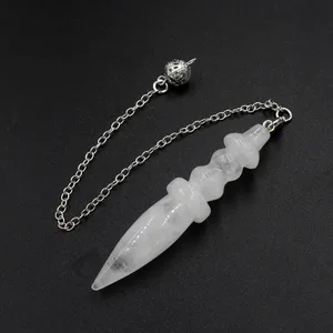 Natural Crystal Natural Stone Pendulum for Divination, Egyptian Pendulum, Reiki Dowsing, Light Pink Quartz, Amethysts, Black Onyx, Natural Stones Pendulum Pendulum Pendulum Pendulo Radiesthesia X130 12 Main sales pendant natural stone - №10