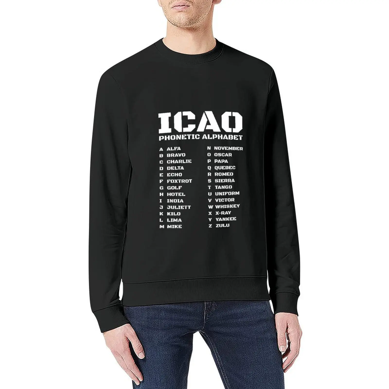 ICAO الأبجدية الصوتية لمحبي الطيران البلوز رياضية الرجال الجرافيك تي شيرت الرجال الرجال ارتداء رياضية البلوز