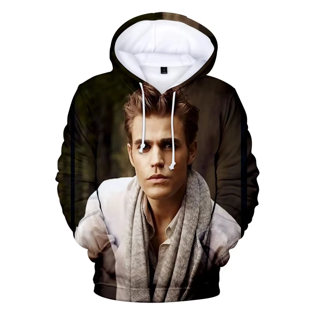 TV Series The Vampire Diaries characters 3D Printed Men\'s Hoodie Casual Long Sleeves Outdoor Pullover Sweatshirt Unisex Clothing