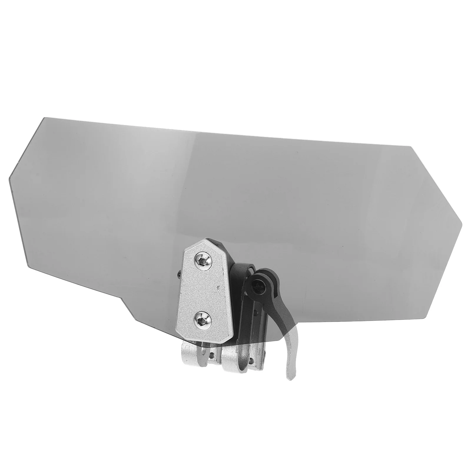 

Motorcycle Windshield Extension Grey-Silver Adjustable Clip On Wind Deflector For Universal Fitment Long Ride Comfort Dirt