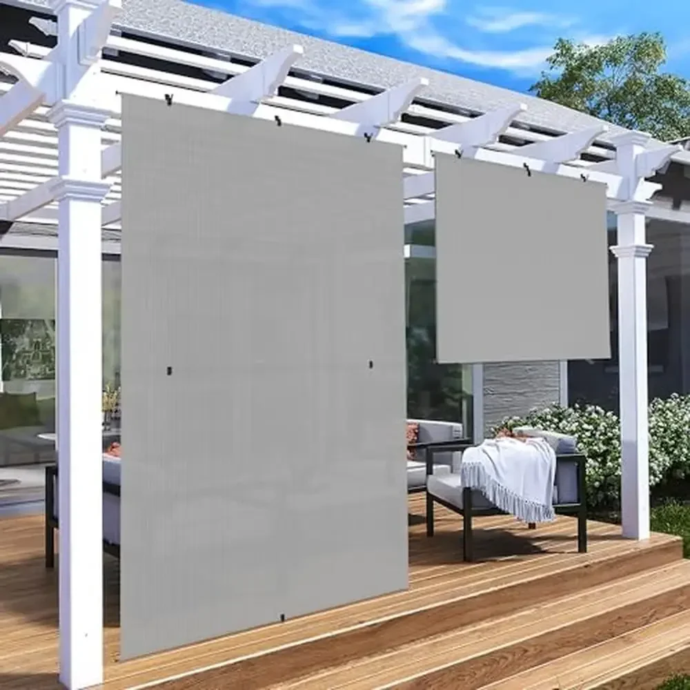 

Наружные складные рулонные жалюзи 5'Шx6'В 220GSM солнцезащитный блок с опорным стержнем, балкон, карпорт, садовое решение для навеса
