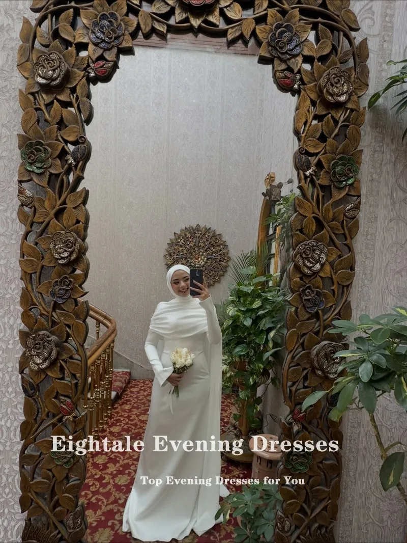 Eightale アラビアのウェディングドレスカスタマイズされたアイボリーマーメイドブライダルガウン長袖フロアレングスイスラム教徒の花嫁パーティードレス