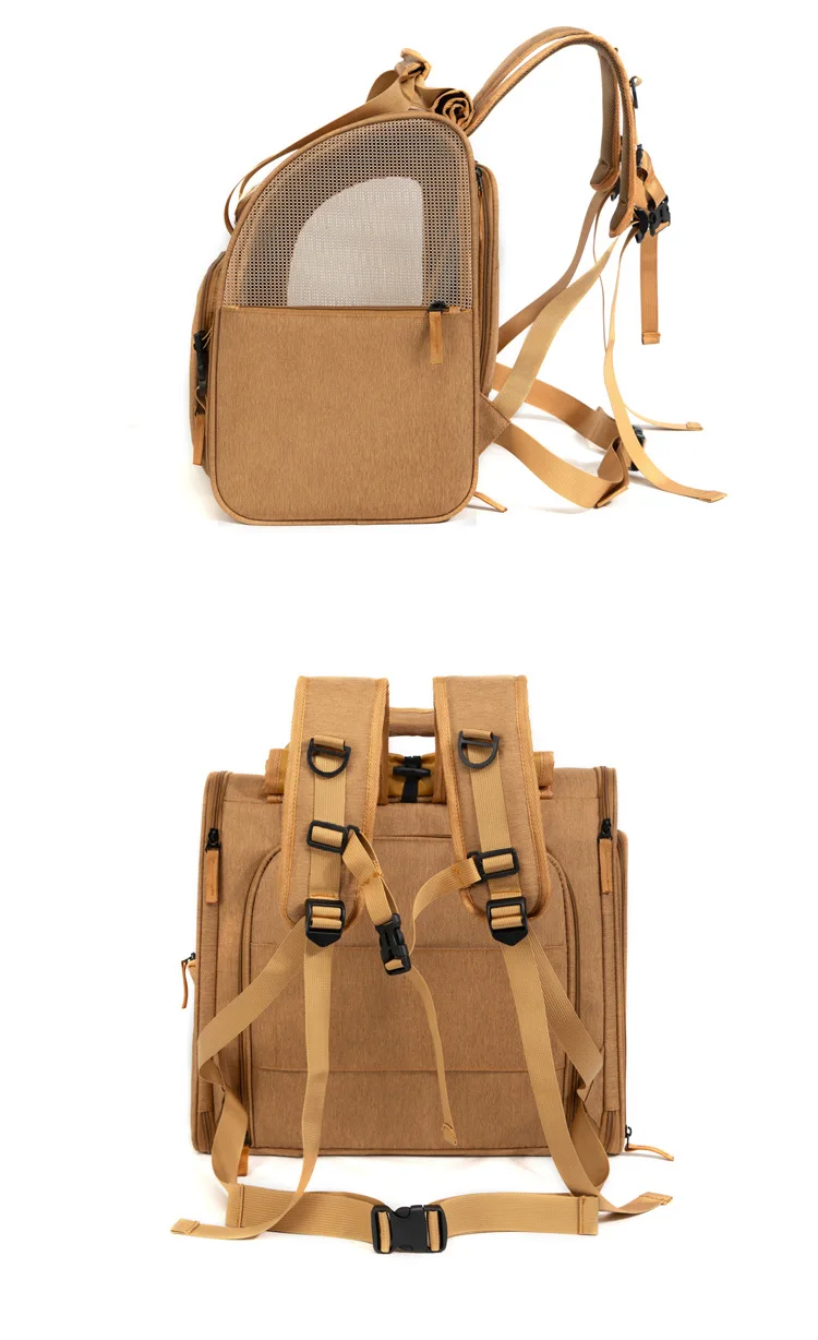 Tragbarer Katzenträger-Rucksack, erweiterbar, große Kapazität, faltbar, für kleine und mittelgroße Hunde und Katzen bis 8 kg – Detail 22