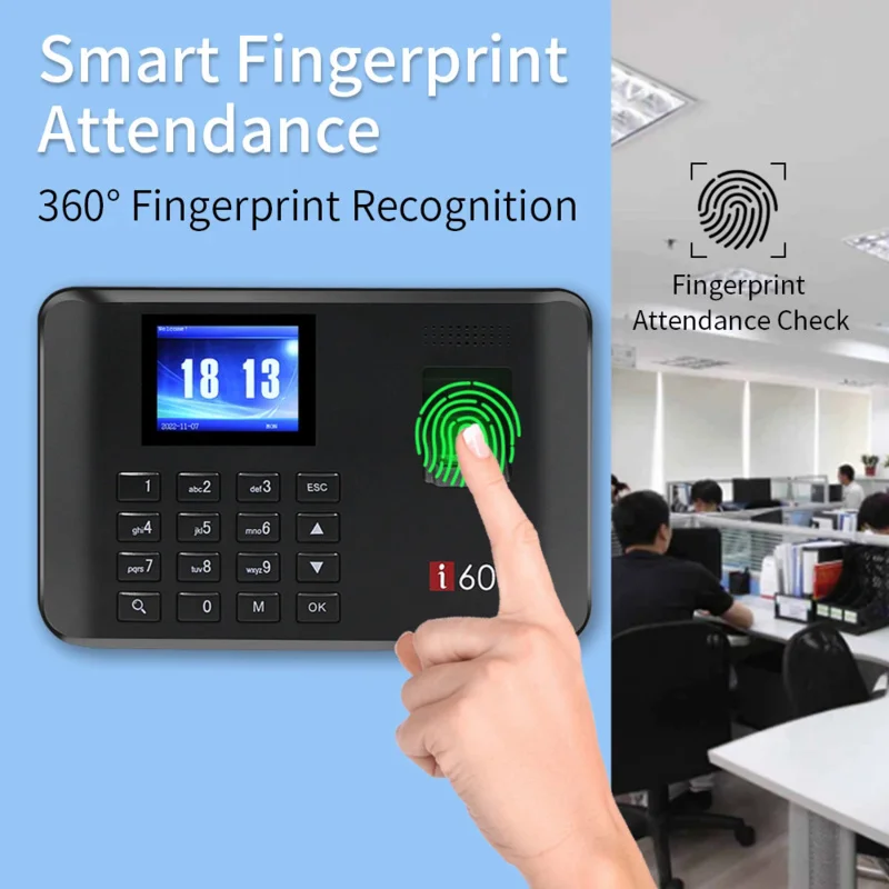 

Biometric Attendance System USB Fingerprint Exit Record Recorder Reader Time Clock in Employees Date Machine Electronic Device