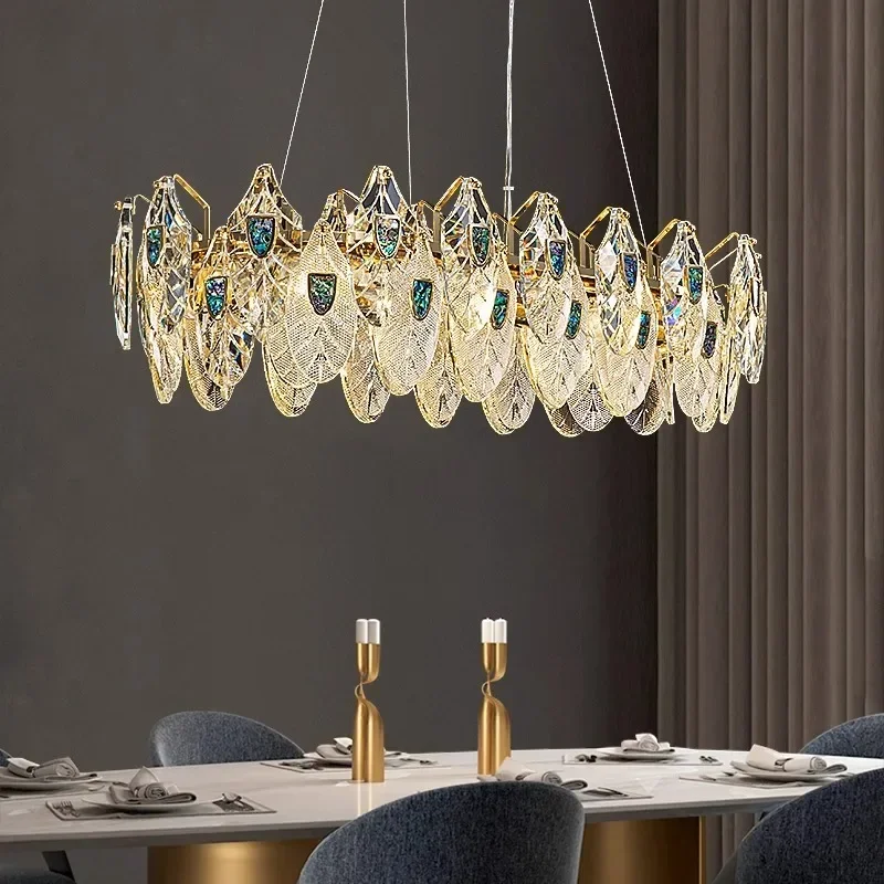 Home Decoration Pendant Lights Luxury Crystal Living Room Chandelier Dining Room Pendant Lamp Ceiling Light Indoor Lighting