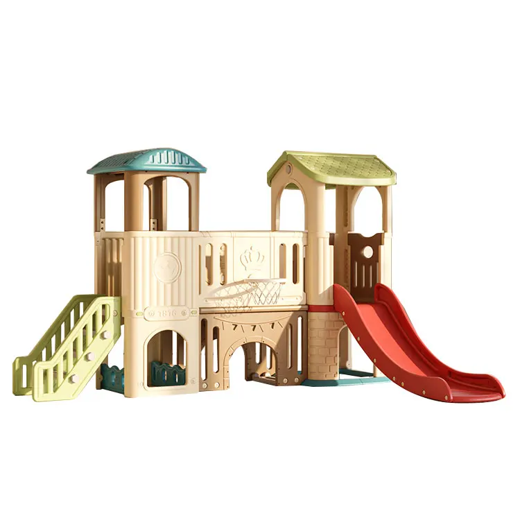 

Hot Sale Children Play House Outdoor Small Plastic Slide Playground Set Kids Play House With Slide