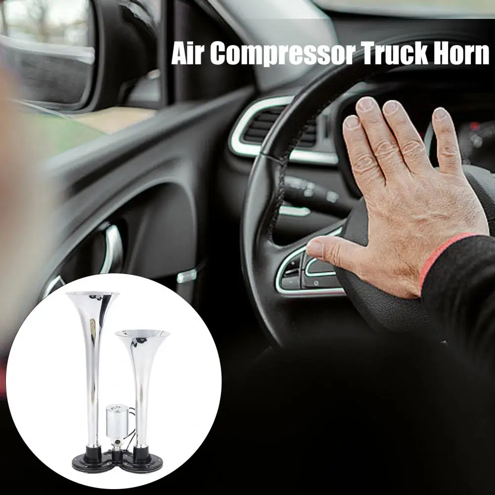 Car Horn Powerful Train Horn Kit for Car Truck Weather Resistant Easy Installation Universal Air Compressor for Loud Sound Super