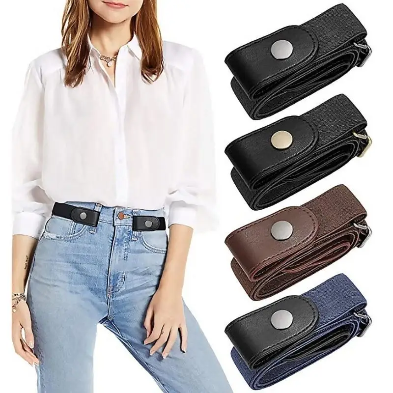 Elastic Invisible Waist Belt for Women Men No Buckle High Stretch Durable Wear Vest Skirt Pants Daily Traveling